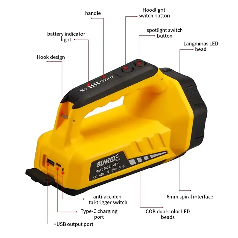 چراغ قوه سانری مدل SUNREI TZ1200 3
