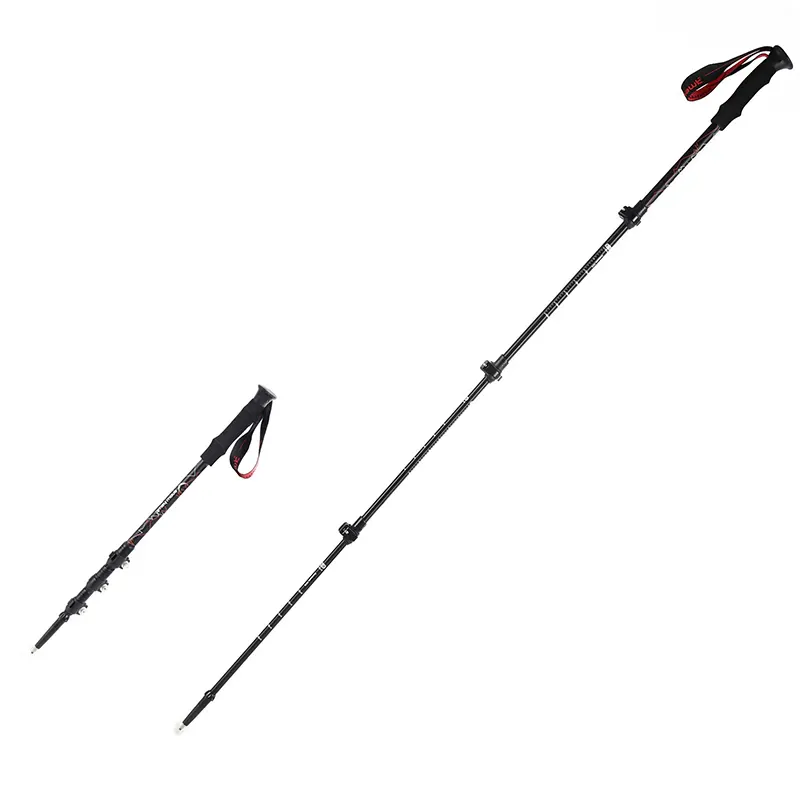 باتوم (عصای کوهنوردی) کلیپسی اسنوهاوک مدل SN-T0114 باز شده قرمز